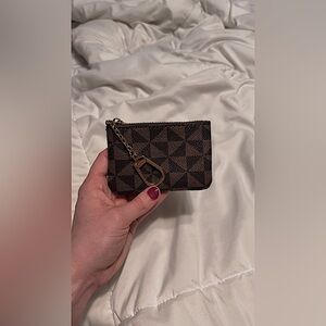 Checkered coin pouch